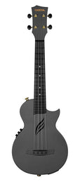 carbon fiber concert ukelele with pickup system, softcase, strap and 3 picks, black