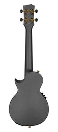 carbon fiber concert ukelele with pickup system, softcase, strap and 3 picks, black