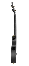 carbon fiber concert ukelele with pickup system, softcase, strap and 3 picks, black