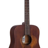 dreadnought guitar all solid mahogany, amara ebony fb, natural aged, with heavy duty bag