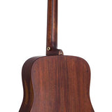 dreadnought guitar all solid mahogany, amara ebony fb, natural aged, with heavy duty bag