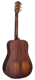 dreadnought guitar all solid mahogany, amara ebony fb, natural aged, with heavy duty bag