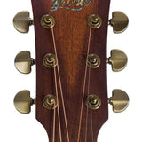 dreadnought guitar all solid mahogany, amara ebony fb, natural aged, with heavy duty bag