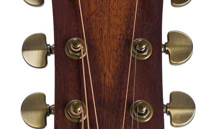 dreadnought guitar all solid mahogany, amara ebony fb, natural aged, with heavy duty bag