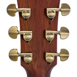 dreadnought guitar all solid mahogany, amara ebony fb, natural aged, with heavy duty bag