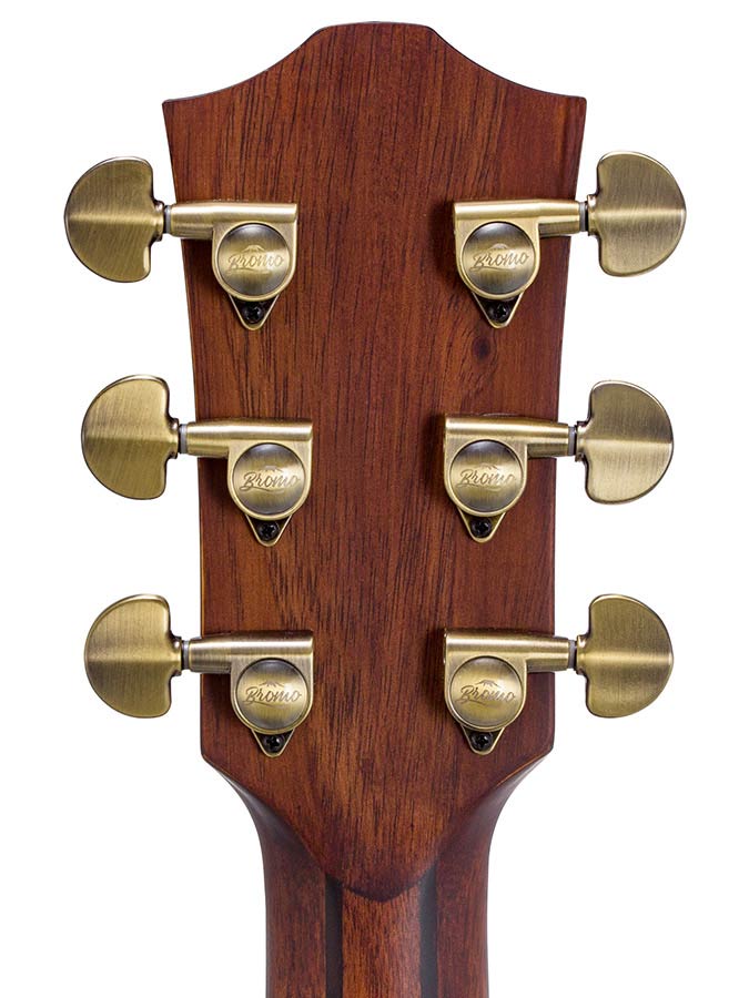 dreadnought guitar all solid mahogany, amara ebony fb, natural aged, with heavy duty bag