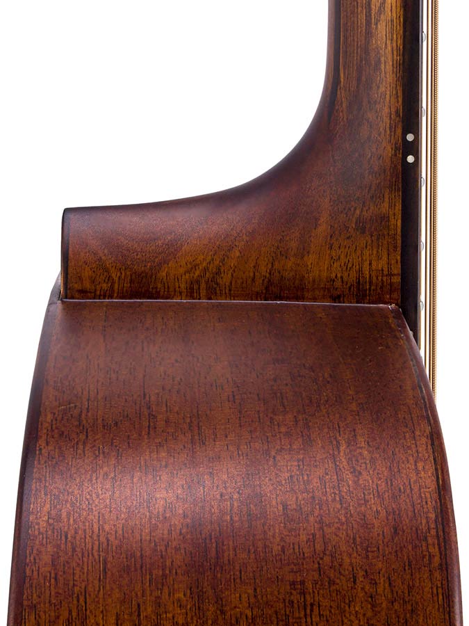 dreadnought guitar all solid mahogany, amara ebony fb, natural aged, with heavy duty bag