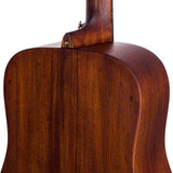 dreadnought guitar all solid mahogany, amara ebony fb, natural aged, with heavy duty bag