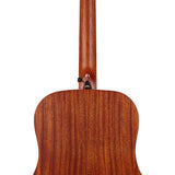 dreadnought guitar with solid spruce top, mahogany b&s, amara ebony fb, natural - plastic free