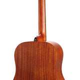 dreadnought guitar with solid spruce top, mahogany b&s, amara ebony fb, natural - plastic free