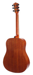 dreadnought guitar with solid spruce top, mahogany b&s, amara ebony fb, natural - plastic free