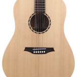 dreadnought guitar with solid spruce top, mahogany b&s, amara ebony fb, natural - plastic free