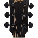 dreadnought guitar with solid spruce top, mahogany b&s, amara ebony fb, natural - plastic free