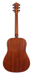 lefthanded dreadnought guitar, solid spruce top, mahogany b&s, amara ebony fb, natural-plastic free