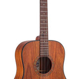 dreadnought guitar with solid mahogany top, mahogany back & sides, amara ebony fb, natural
