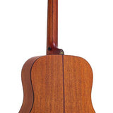 dreadnought guitar with solid mahogany top, mahogany back & sides, amara ebony fb, natural
