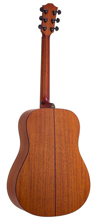 dreadnought guitar with solid mahogany top, mahogany back & sides, amara ebony fb, natural