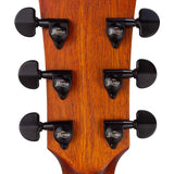 dreadnought guitar with solid mahogany top, mahogany back & sides, amara ebony fb, natural