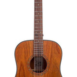 dreadnought guitar with solid mahogany top, mahogany back & sides, amara ebony fb, natural