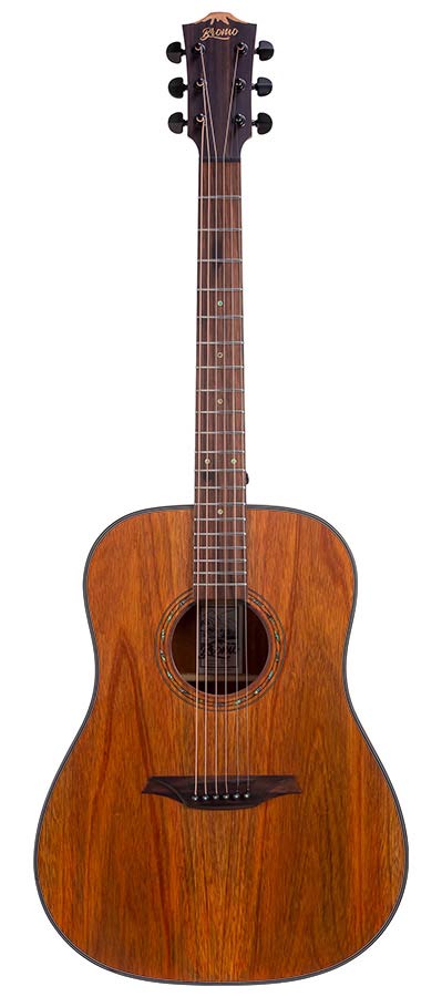 dreadnought guitar with solid mahogany top, mahogany back & sides, amara ebony fb, natural