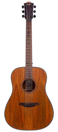 dreadnought guitar with solid mahogany top, mahogany back & sides, amara ebony fb, natural