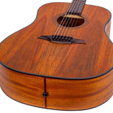 dreadnought guitar with solid mahogany top, mahogany back & sides, amara ebony fb, natural