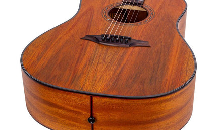 dreadnought guitar with solid mahogany top, mahogany back & sides, amara ebony fb, natural