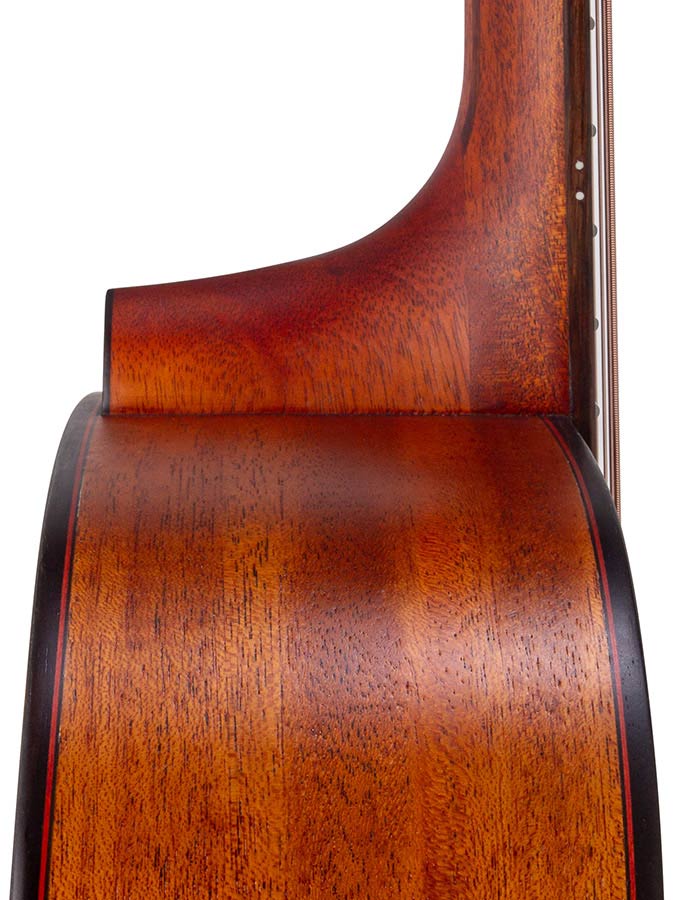 dreadnought guitar with solid mahogany top, mahogany back & sides, amara ebony fb, natural