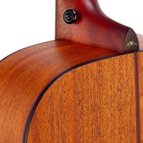 dreadnought guitar with solid mahogany top, mahogany back & sides, amara ebony fb, natural
