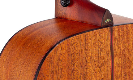 dreadnought guitar with solid mahogany top, mahogany back & sides, amara ebony fb, natural
