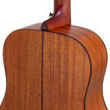 dreadnought guitar with solid mahogany top, mahogany back & sides, amara ebony fb, natural