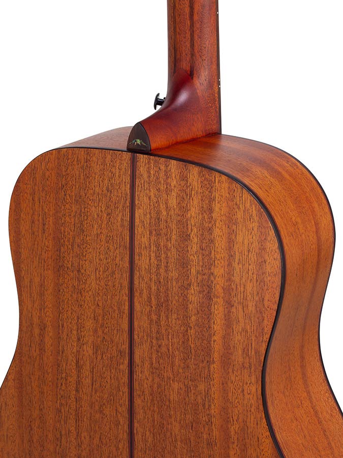dreadnought guitar with solid mahogany top, mahogany back & sides, amara ebony fb, natural