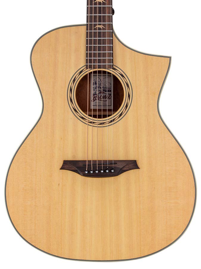 Hillside auditorium guitar, spruce top, mahogany back & sides, amara ebony fb, natural