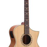 Hillside auditorium guitar, spruce top, mahogany back & sides, amara ebony fb, cutaway +EQ, natural