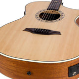 Hillside auditorium guitar, spruce top, mahogany back & sides, amara ebony fb, cutaway +EQ, natural