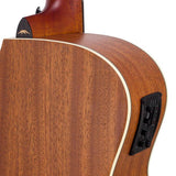 Hillside auditorium guitar, spruce top, mahogany back & sides, amara ebony fb, cutaway +EQ, natural
