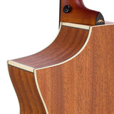 Hillside auditorium guitar, spruce top, mahogany back & sides, amara ebony fb, cutaway +EQ, natural