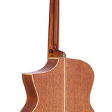 Hillside auditorium guitar with solid spruce top, mahogany b&s, cutaway, amara ebony fb, natural