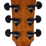 Hillside auditorium guitar with solid spruce top, mahogany b&s, cutaway, amara ebony fb, natural