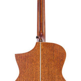 Hillside auditorium guitar with solid spruce top, mahogany b&s, cutaway, amara ebony fb, natural