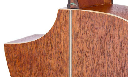 Hillside auditorium guitar with solid spruce top, mahogany b&s, cutaway, amara ebony fb, natural