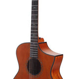 Hillside auditorium guitar with solid mahogany top, mahogany b&s, cutaway, amara ebony fb, natural