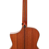 Hillside auditorium guitar with solid mahogany top, mahogany b&s, cutaway, amara ebony fb, natural