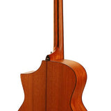 Hillside auditorium guitar with solid mahogany top, mahogany b&s, cutaway, amara ebony fb, natural