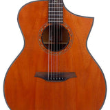 Hillside auditorium guitar with solid mahogany top, mahogany b&s, cutaway, amara ebony fb, natural