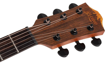 Hillside auditorium guitar with solid mahogany top, mahogany b&s, cutaway, amara ebony fb, natural