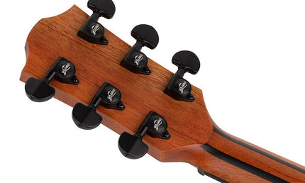 Hillside auditorium guitar with solid mahogany top, mahogany b&s, cutaway, amara ebony fb, natural