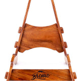 solid Trembesi wooden guitar stand, with cork supports (large logo at front of the stand)