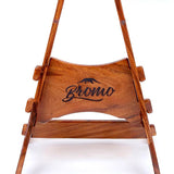 solid Trembesi wooden guitar stand, with cork supports (large logo at front of the stand)
