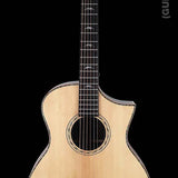 solid Trembesi wooden guitar stand, with cork supports (large logo at front of the stand)